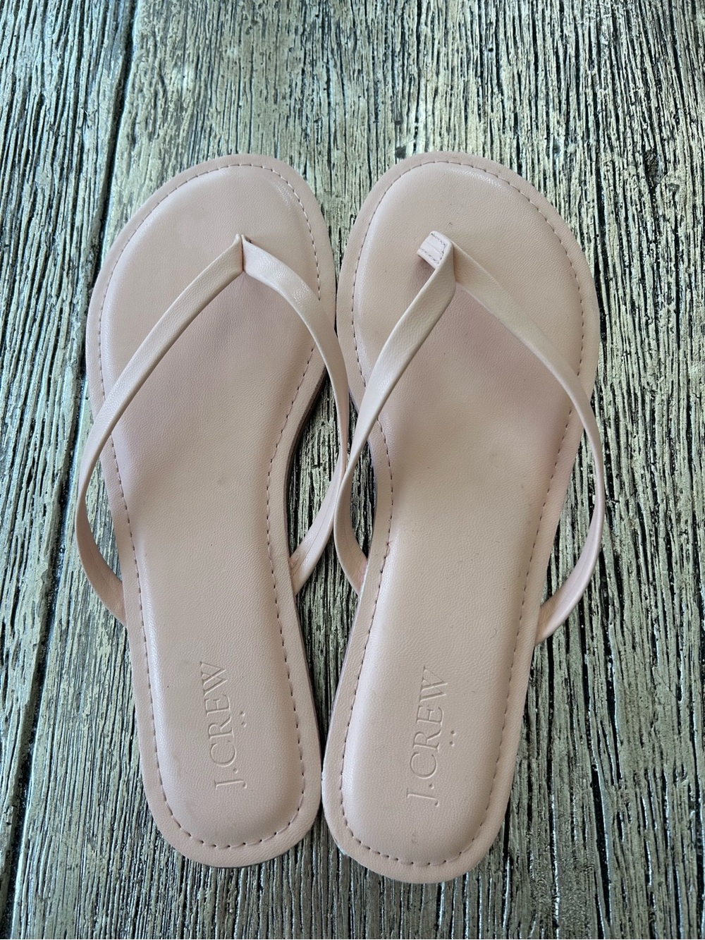 J. Crew Blush Pink Slim-Strap Flip Flop Sandals